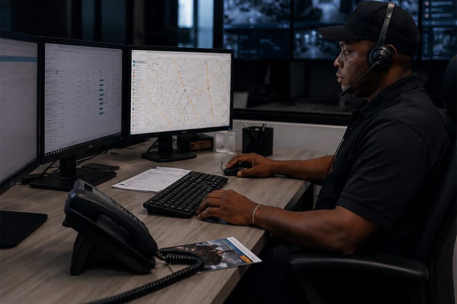 RSG operator monitoring feeds in the control room